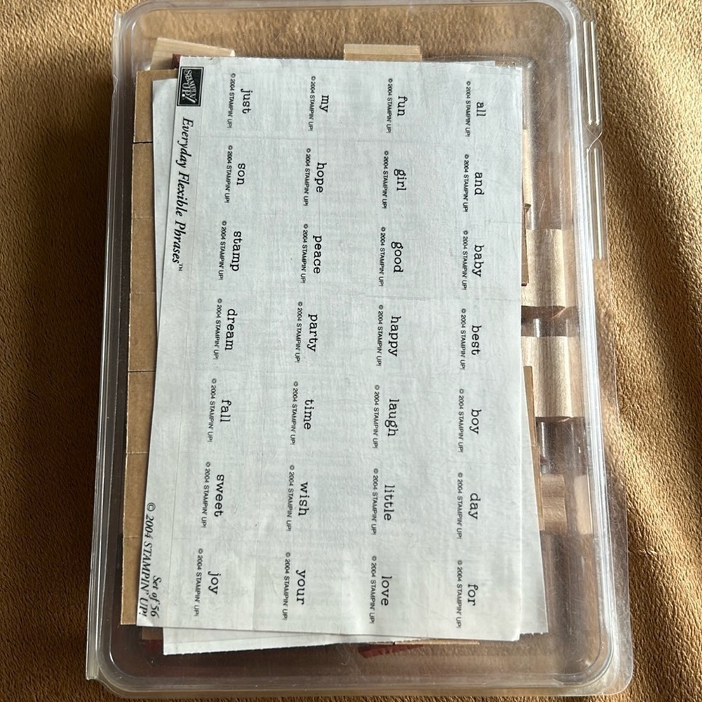 Stampin' Up! 2004 Everyday Flexible Phrases Stamp Set of 56 Stamps